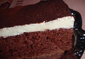 Jogurtovo-kakaový koláč (řezy)