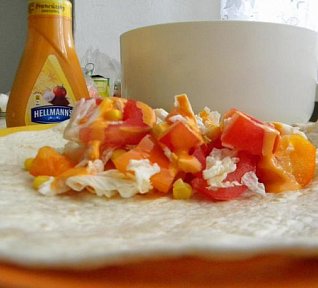 Tortilla s čerstvou zeleninou