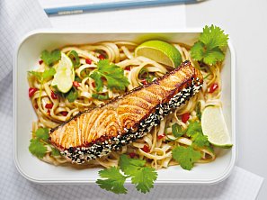 Losos v sezamu s nudlemi