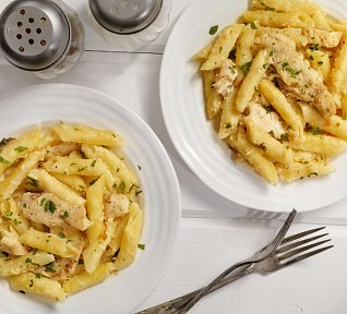 Zapečené těstoviny se sýrem a kuřetem