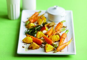 Pečené mrkvičky na pomerančích