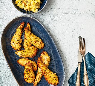 Kuřecí stripsy se šťouchanými brambory