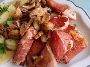Šunková prsa se žampiony Šunková prsa se žampiony