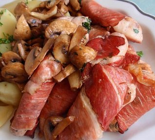 Šunková prsa se žampiony