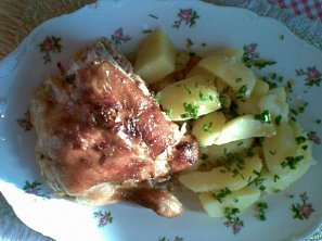 Kuře s nasládlou nádivkou z křížal