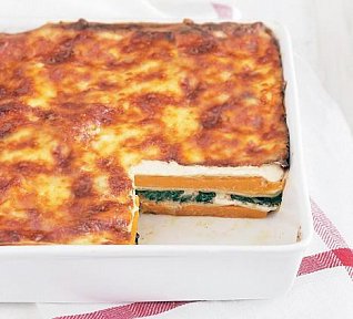 Dýňovo-špenátové lasagne