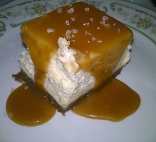 Karamelové cheesecake řezy Karamelové cheesecake řezy