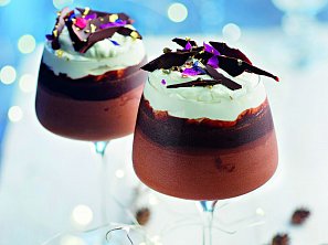 Pěna s polevou z hořké čokolády