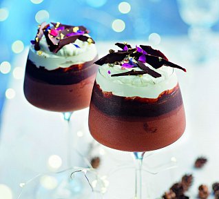 Pěna s polevou z hořké čokolády