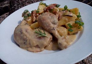 Smetanové kuře pečené (nejen) s bramborem