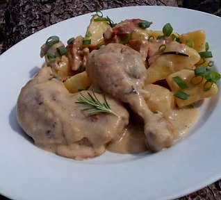 Smetanové kuře pečené (nejen) s bramborem