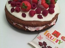 Jahodovo-malinový dortík s Pedro Frujty