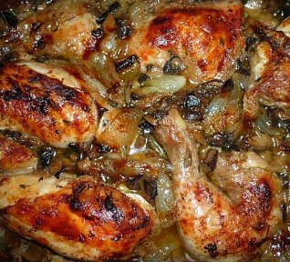 Kuře s hříbky a tymiánem na víně