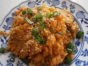 Pikantní vepřové se smaženou rýží