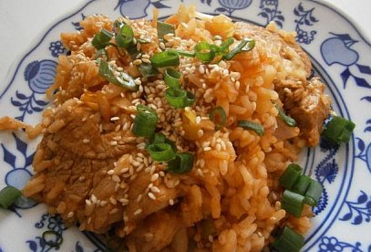 Pikantní vepřové se smaženou rýží