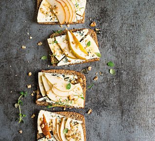 Chlebíčky s hruškami