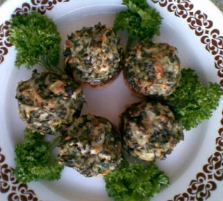 Plněné žampiony špenátem