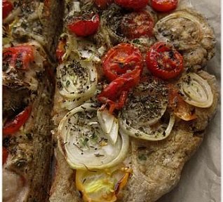 Celozrnná focaccia bez kynutí Celozrnná focaccia bez kynutí