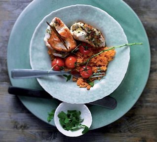 Plněná krůtí prsa s kuskusem