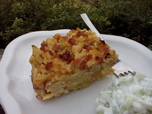 Zapečený květák (nejen) s uzeným masem