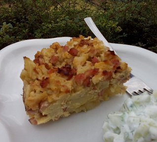 Zapečený květák (nejen) s uzeným masem