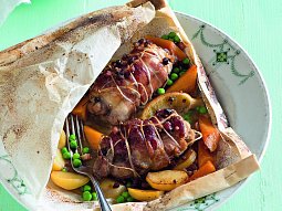 Králík s koriandrem pečený v papilotě