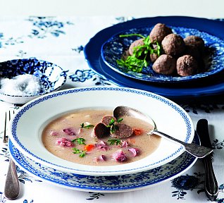 Husí kaldoun s játrovými knedlíčky