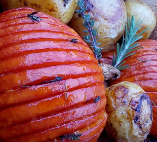 Plněná dýně (harmoniky / vějířky) mletým masem