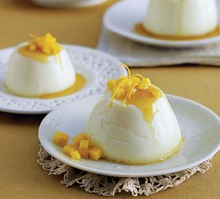 Vanilkový pudink s medovým mangem