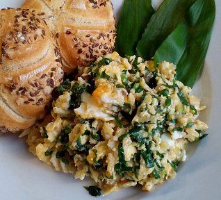 Míchaná vajíčka s medvědím česnekem