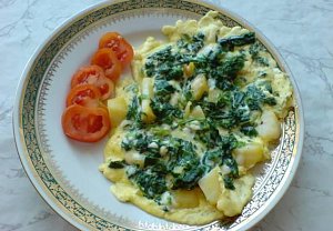 Špenátovo-bramborová omeleta