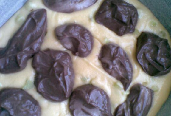 Rebarborový koláč s kakaovým tvarohem