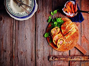 Dýňová panenka Wellington s batátovými hranolky