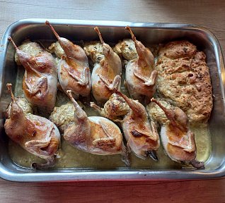 Nadívané křepelky po anglicku