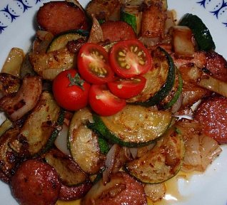 Cuketová směs s uzeninou