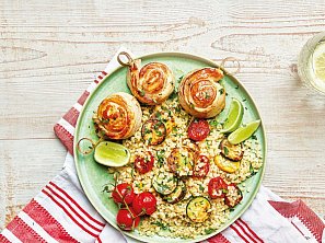 Krůtí závitky se zeleninovým bulgurem