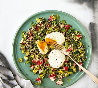 Jarní tabouleh se ztraceným vejcem