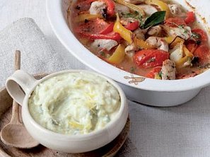 Kuře s bramborovo-sýrovou kaší