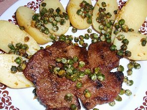 Přírodní maso s hráškem