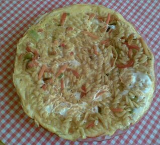 Těstovinovo-zeleninová omeleta