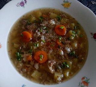 Česneková polévka (česnečka) s pohankou Česneková polévka (česnečka) s pohankou