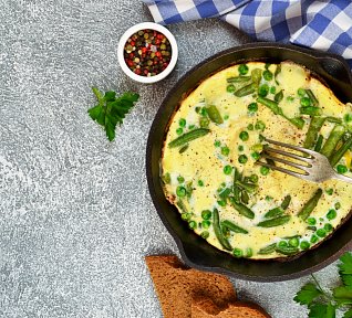 Bramborová frittata s chřestem