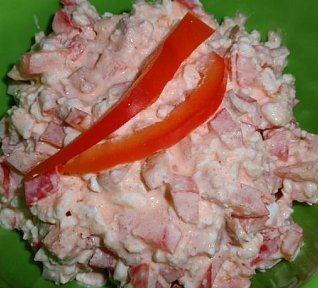 Papriková pomazánka nebo salát s cottage sýrem