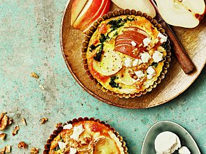 Mini quiche s hruškami a kozím sýrem