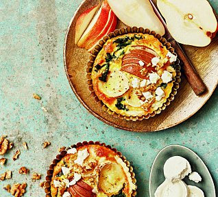 Mini quiche s hruškami a kozím sýrem