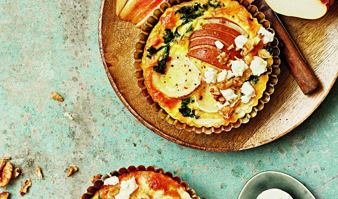 Mini quiche s hruškami a kozím sýrem