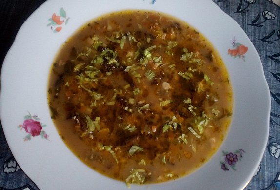 Houbovo-zeleninová polévka s drožďovou zavářkou photo-0