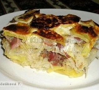 Brambory zapečené s tlačenkou