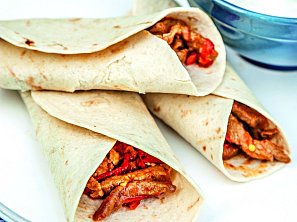 Fajitas v tortille