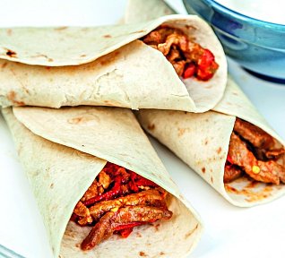 Fajitas v tortille